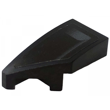 black wedge 2 x 1 x 2 3 left with dark bluish gray air intake grille pattern sticker - set 76909