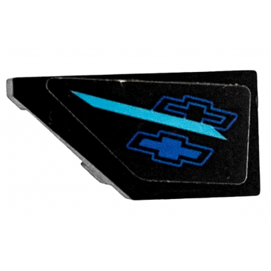 black wedge 2 x 1 x 2 3 left with medium azure stripe and blue chevrolet logos pattern sticker - set 75891