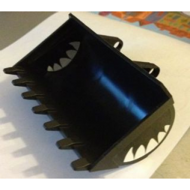 black technic digger bucket 8 x 10 with teeth pattern on insides and outsides 4 stickers - set 2161