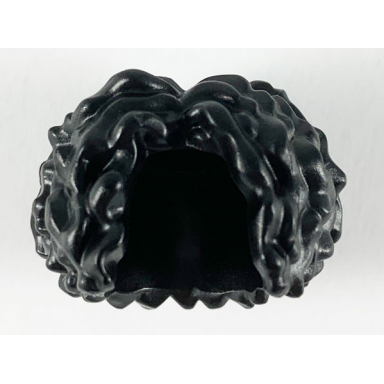 black minifigure hair female very curly parted in middle