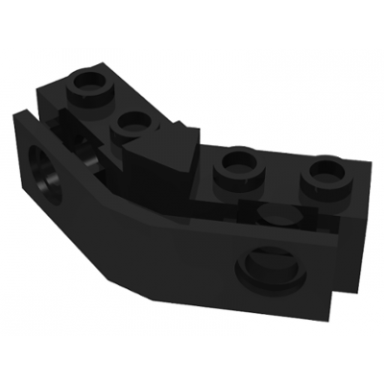 black technic brick 1 x 2 - 1 x 2 angled with bumper holder