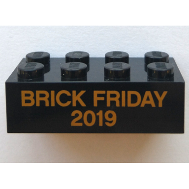 black brick 2 x 4 with gold brick friday 2019 pattern