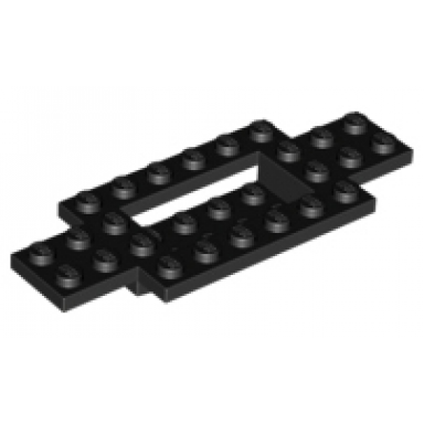 black vehicle base 4 x 10 x 2 3 with 4 x 2 recessed center with smooth underside