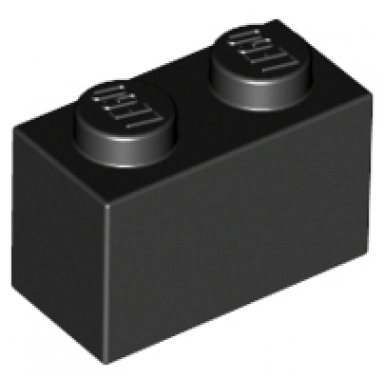 black brick 1 x 2