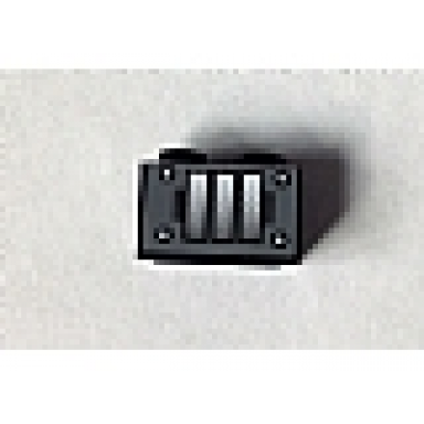 black brick 1 x 2 with black grille 4 rivets and 3 bars pattern sticker - set 10144