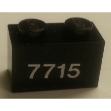 black brick 1 x 2 with white 7715 on transparent background pattern sticker - set 7715