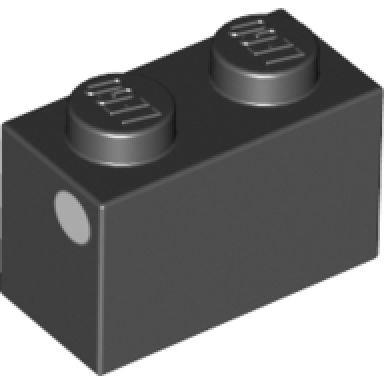 black brick 1 x 2 with white dot pattern on both ends super mario crowber eyes