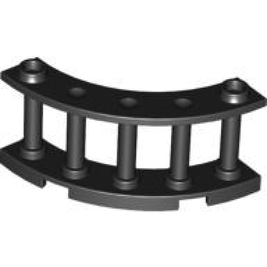 black fence 4 x 4 x 2 quarter round spindled with 2 studs