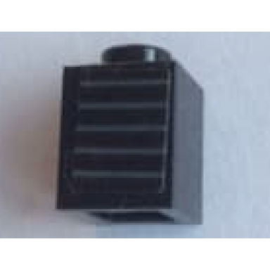 black brick 1 x 1 with 5 horizontal dark bluish gray stripes pattern sticker - set 75872