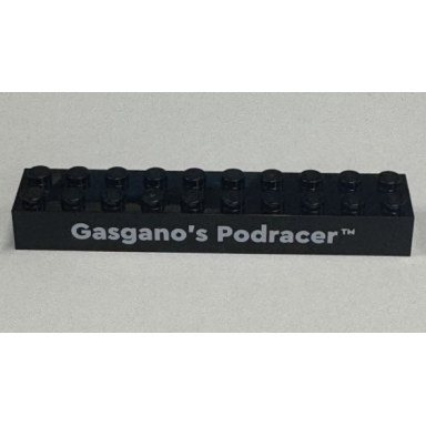black brick 2 x 10 with white gasganos podracer pattern