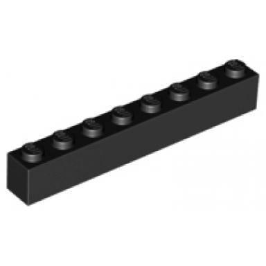 black brick 1 x 8