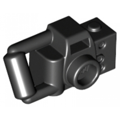 black minifigure utensil camera handheld style with extended bar handle