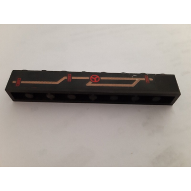 black brick 1 x 8 with steam pipes pattern model left side sticker - set 3225
