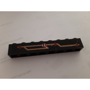 black brick 1 x 8 with steam pipes pattern model right side sticker - set 3225