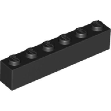black brick 1 x 6