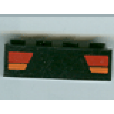 brick 1 x 4 with red and orange car taillights pattern