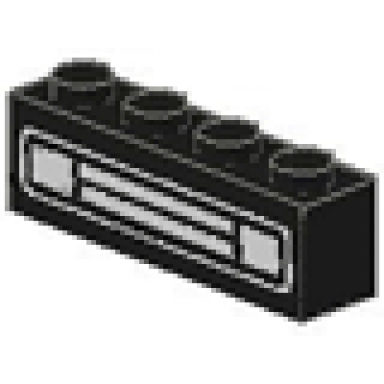 brick 1 x 4 with car grille chrome pattern undetermined type