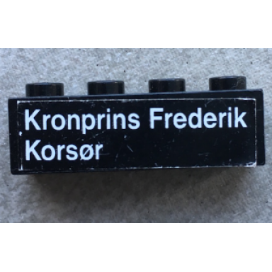 black brick 1 x 4 with kronprins frederik korsã¸r pattern korsã¸r on left sticker - set 1660