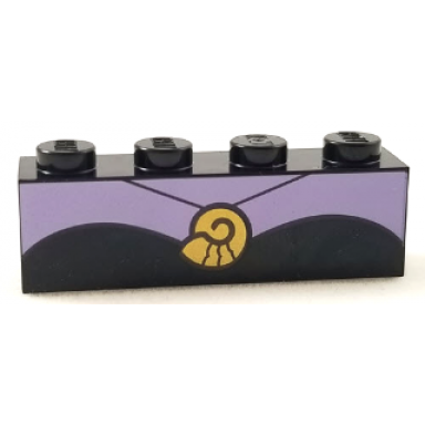 black brick 1 x 4 with strapless dress lavender neckline and shell necklace pattern