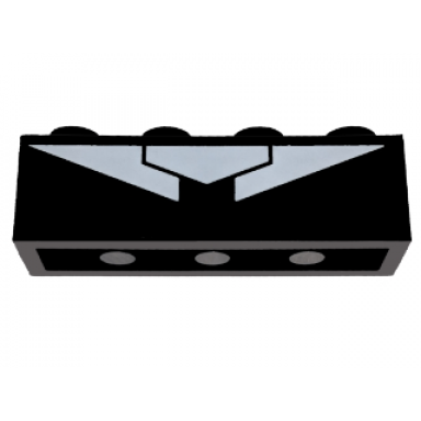 black brick 1 x 4 with white triangle pattern sticker - set 76103