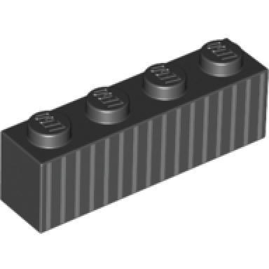 black brick 1 x 4 with silver vertical stripes pattern brickheadz jack skellington abdomen