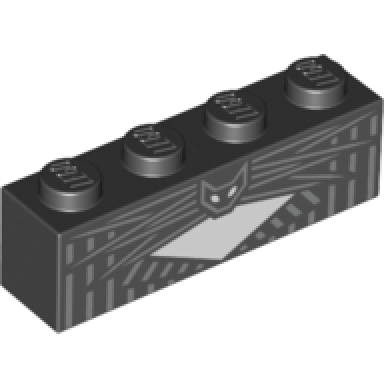 black brick 1 x 4 with white chest silver vertical stripes and bat collar pattern brickheadz jack skellington chest