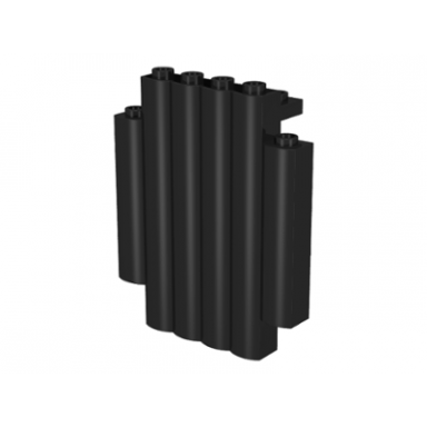 black panel 2 x 6 x 6 with log profile palisade