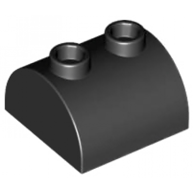 black slope curved 2 x 2 double with 2 hollow studs