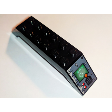 black slope 45 10 x 2 x 2 double with target screen joystick and 2 red buttons pattern on both sides stickers - set 70605