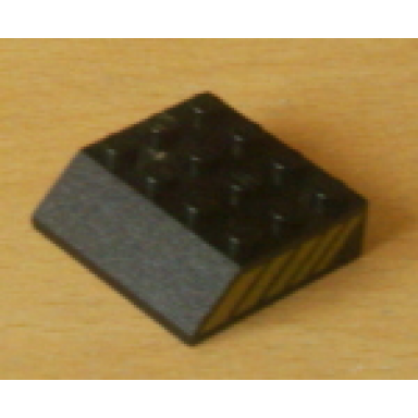 black slope 45 4 x 4 with yellow stripe pattern