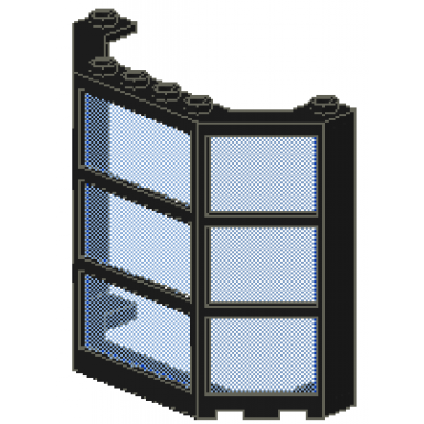 black window 3 x 8 x 6 bay with fixed trans-light blue glass