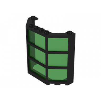 black window 3 x 8 x 6 bay with fixed trans-green glass