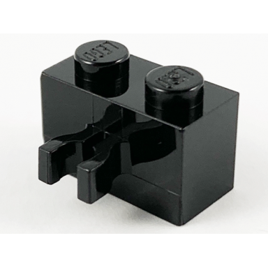 black brick modified 1 x 2 with split u clip thick vertical grip