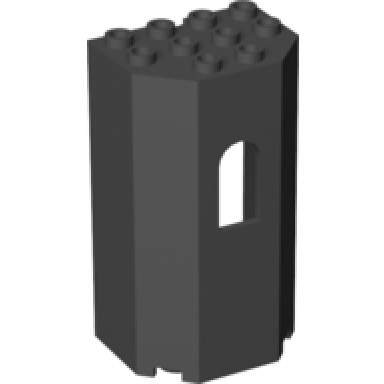 black panel 3 x 4 x 6 turret wall with window