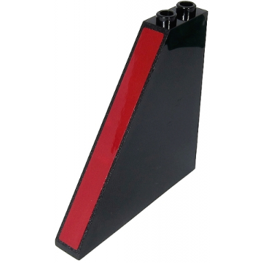 slope 55 6 x 1 x 5 without bottom stud holders with dark red stripe pattern sticker - set 71712