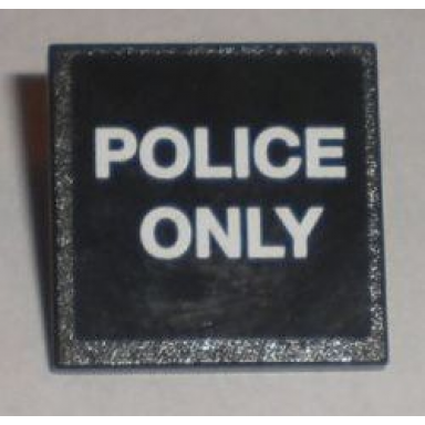 road sign 2 x 2 square with clip with police only pattern sticker - set 8211