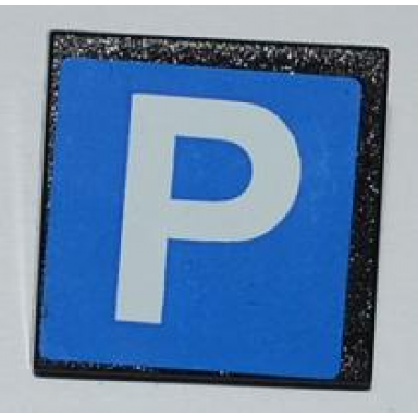 road sign 2 x 2 square with clip with parking pattern sticker - set 3182