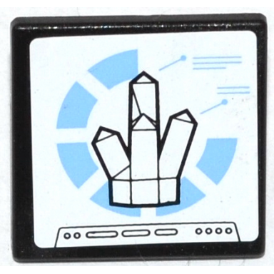 black road sign 2 x 2 square with clip with rock crystal 5 point on screen pattern sticker - set 60036