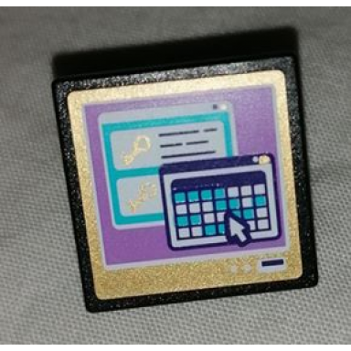 black road sign 2 x 2 square with clip with keys and keyboard on computer screen pattern sticker - set 41101