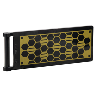 black flag 7 x 3 with bar handle with hexagonal gold solar panel pattern
