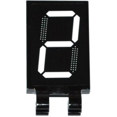 black tile modified 2 x 3 with 2 clips with white digital number 2 pattern sticker - set 60080