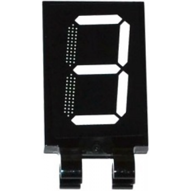 black tile modified 2 x 3 with 2 clips with white digital number 3 pattern sticker - set 60080