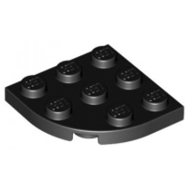 black plate round corner 3 x 3