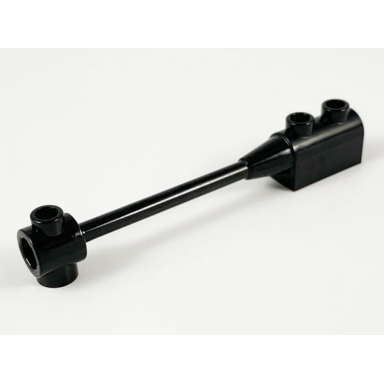 black bar 1 x 8 with brick 1 x 2 curved top end original no axle holder