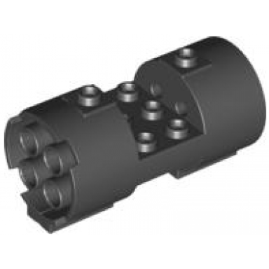black cylinder 3 x 6 x 2 2 3 horizontal - round connections between interior studs