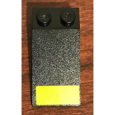 black slope 18 4 x 2 with sw yellow rectangle pattern sticker - set 75158