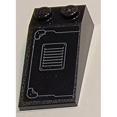 black slope 18 4 x 2 with hatch and vent pattern sticker - set 77905