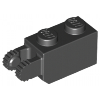 hinge brick 1 x 2 locking with 2 fingers vertical end