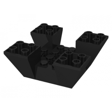 black slope inverted 65 6 x 6 x 2 quad with cutouts