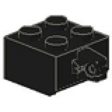 black hinge brick 2 x 2 locking with 1 finger vertical undetermined type